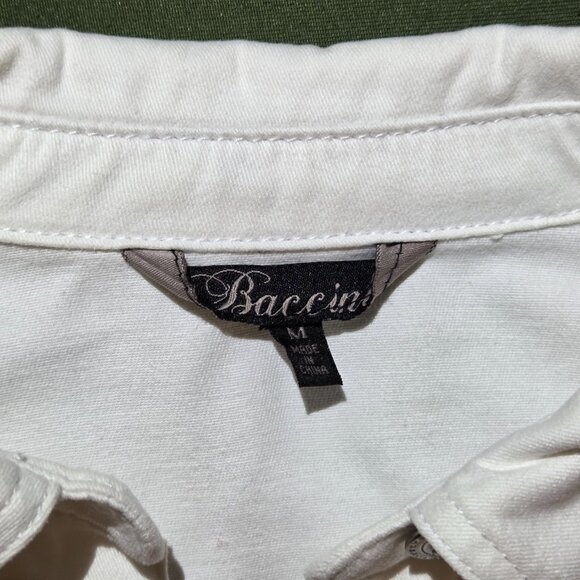🤍White Denim Jacket by BACCINI Size M - Picture 7 of 12
